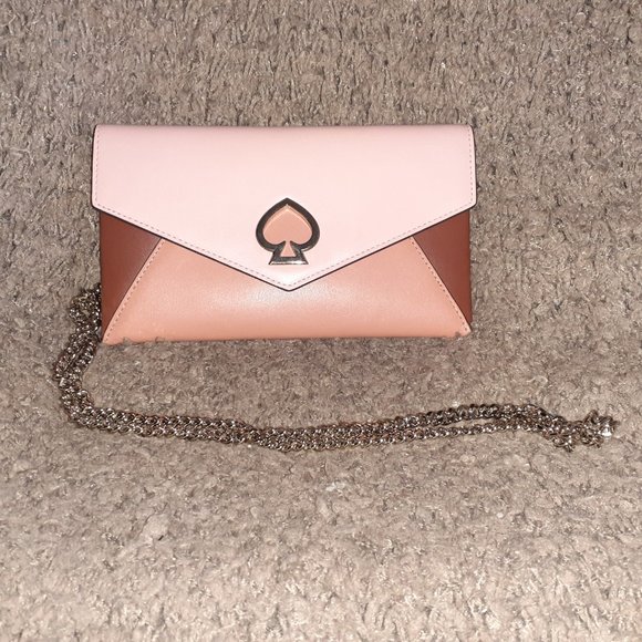 Kate Spade-Suzy-Gold Chain Cluch-Tawny/Multi Smooth Leather-NWT-PWRU7330 - Picture 2 of 8